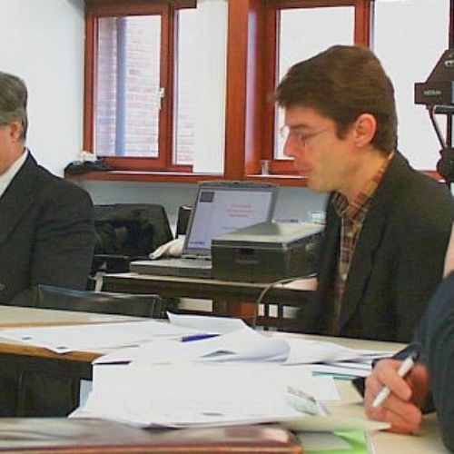Giuseppe Zilioli (EC, DG INFSO), George Chatillon (Paris I Sorbonne), Yves Thiran (RTBF, ISOC Wallonie), Jacques Berleur (FUNDP, ISOC Wallonie President)